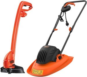 Black and Decker hover mower and strimmer.