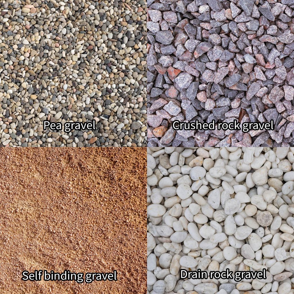 Four different types of gravel.