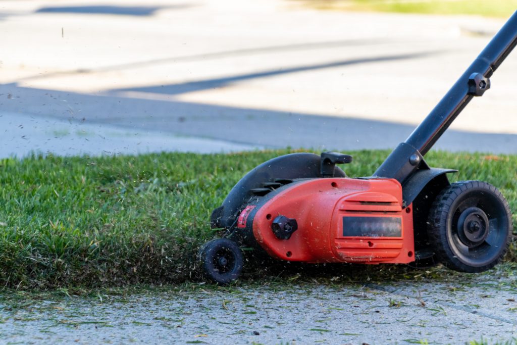 An electric lawn edger.