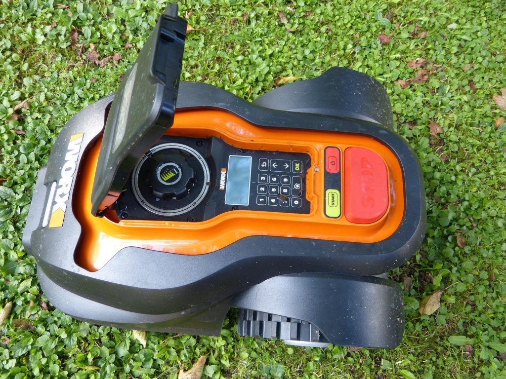 Robotic lawn mower control panel.